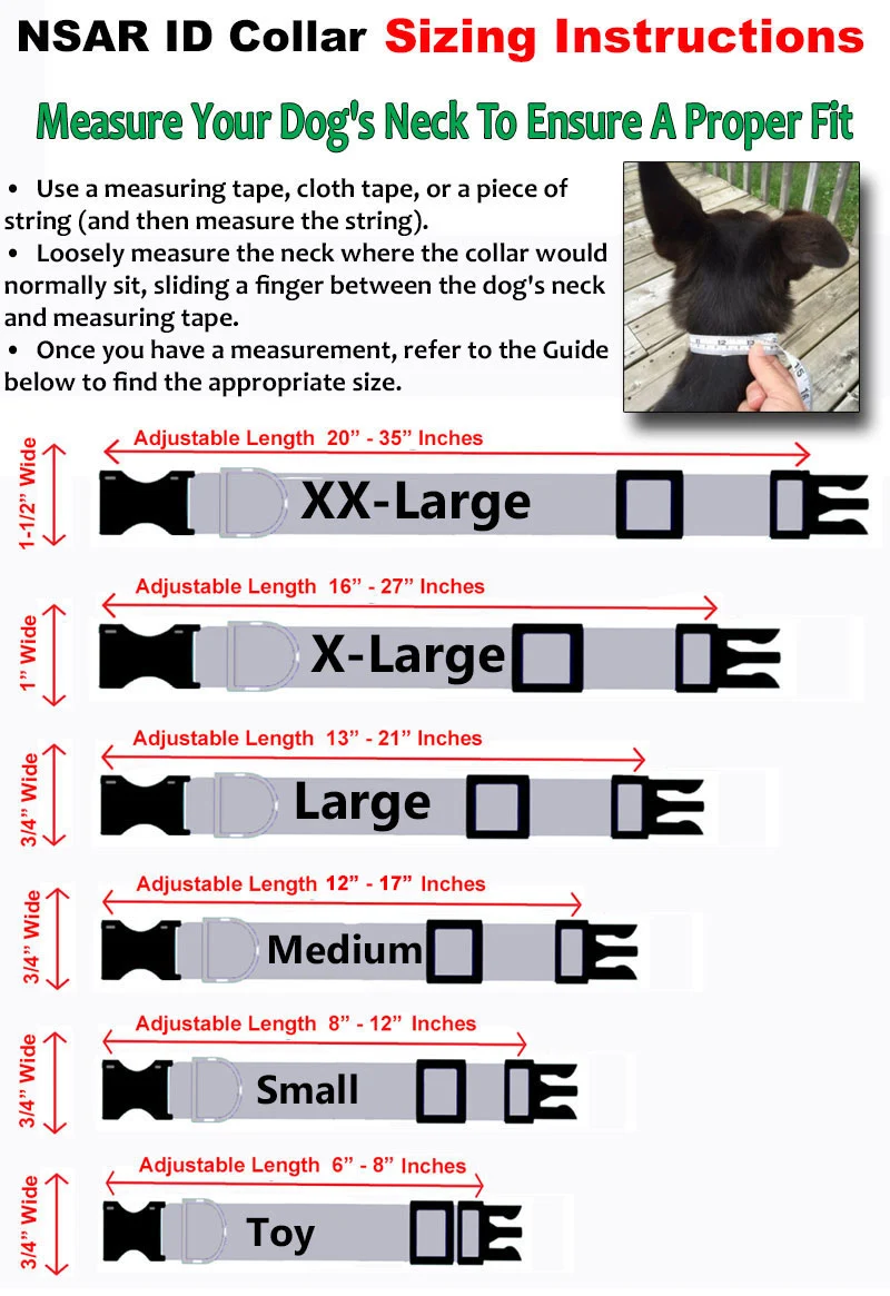 NSAR ID Collar Sizing Information